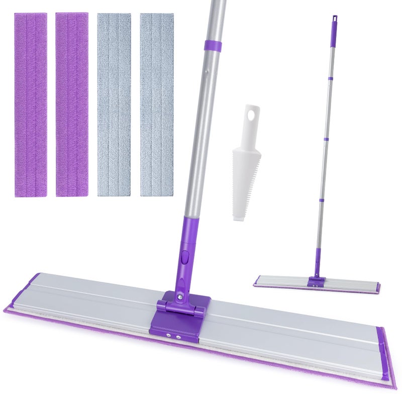 IVYROLL 24 Microfiber Mop for Floor Cleaning Dry and Wet Floor Mop for Hardwood Laminate Tile Vinyl with 4 Washable Reusable Microfiber Pads